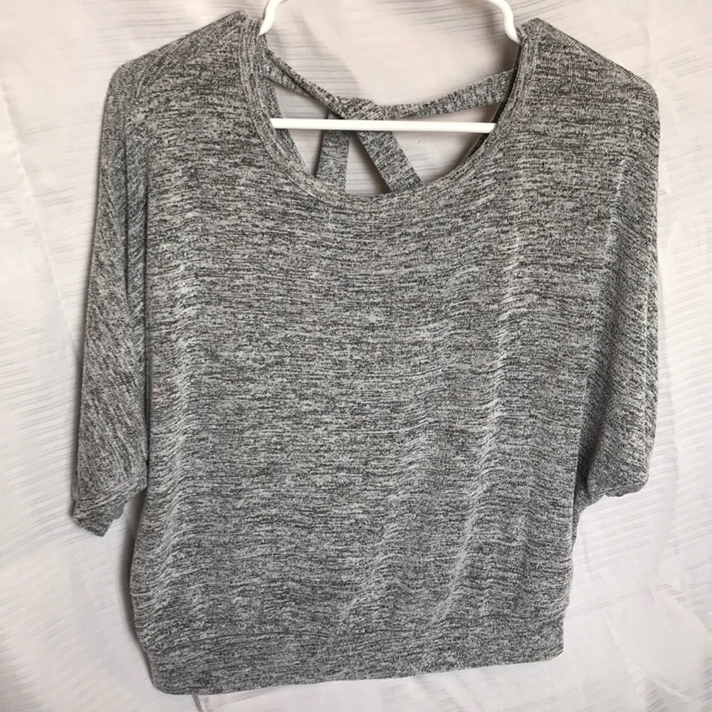 Grey top with slightly open back